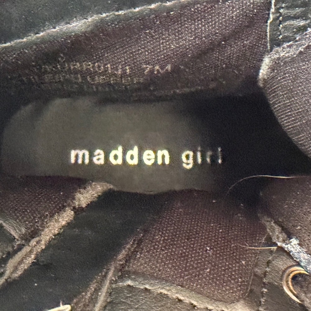 Madden girl Plaid Textured Combat Boots Side Zip Platform Lug Sole Multi Color - Picture 9 of 11
